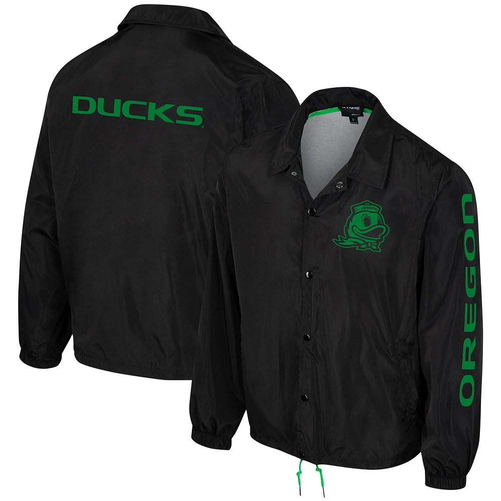 Unisex The Wild Collective Black Oregon Ducks Coaches Full-Snap Jacket