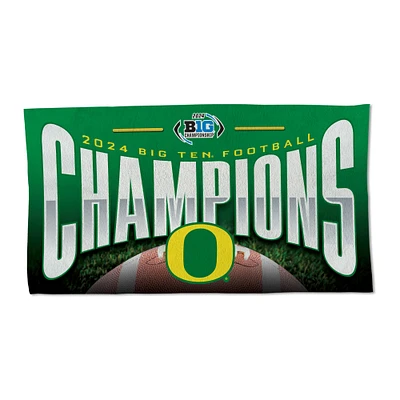 Serviette de toilette WinCraft Oregon Ducks 2024 Big Ten Football Conference Champions Vestiaire 22'' x 42'' On-Field