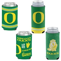 WinCraft Oregon Ducks 4-Pack 12oz. Can & Slim Can Cooler Set