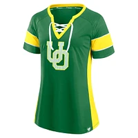 Haut à lacets Athena Block Party Unmasked Hero des Oregon Ducks pour femmes Fanatics Green