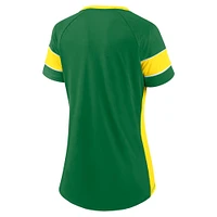 Haut à lacets Athena Block Party Unmasked Hero des Oregon Ducks pour femmes Fanatics Green