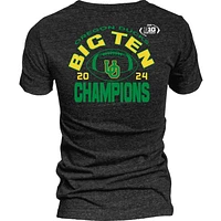 T-shirt bleu 84 noir pour femme des champions de la conférence football Big Ten 2024 Oregon Ducks