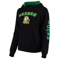 Women's Colosseum Black Oregon Ducks Loud and Proud Pullover Hoodie