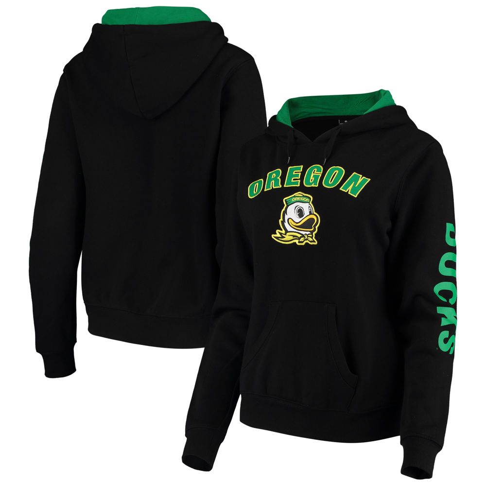 Women's Colosseum Black Oregon Ducks Loud and Proud Pullover Hoodie