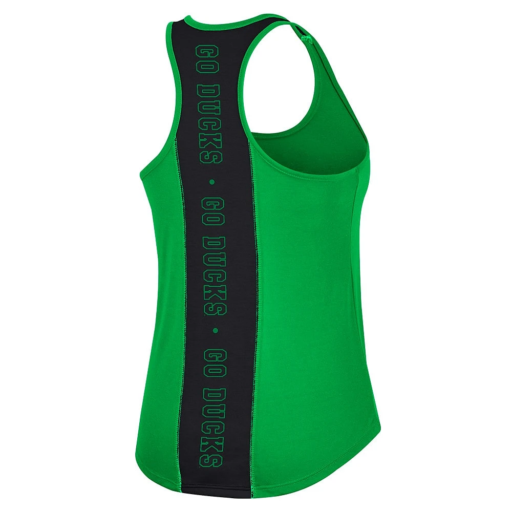 Women's Colosseum Green Oregon Ducks 10 Days Racerback Scoop Neck Tank Top