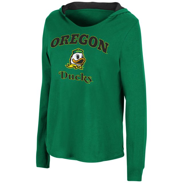 Colosseum Green Oregon Ducks Catalina Sweat à capuche T-shirt manches longues pour femme