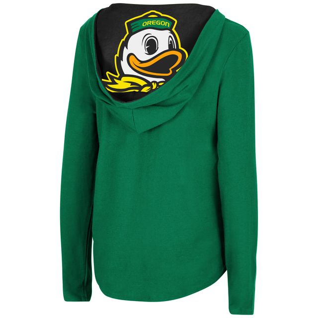 Colosseum Green Oregon Ducks Catalina Sweat à capuche T-shirt manches longues pour femme