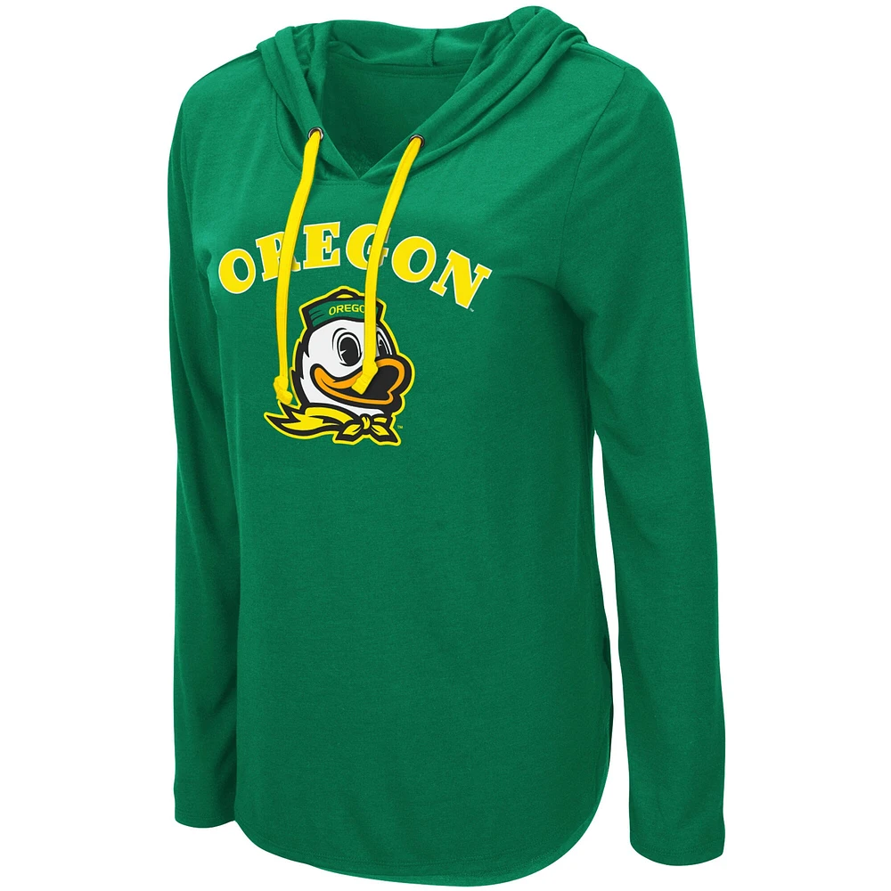 Colosseum Green Oregon Ducks My Lover T-shirt à capuche léger manches longues pour femme