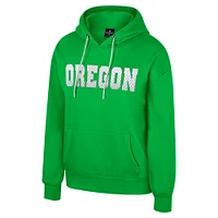 Sweat à capuche cordon de serrage avec strass réfléchissants Colosseum Green Oregon Ducks pour femmes