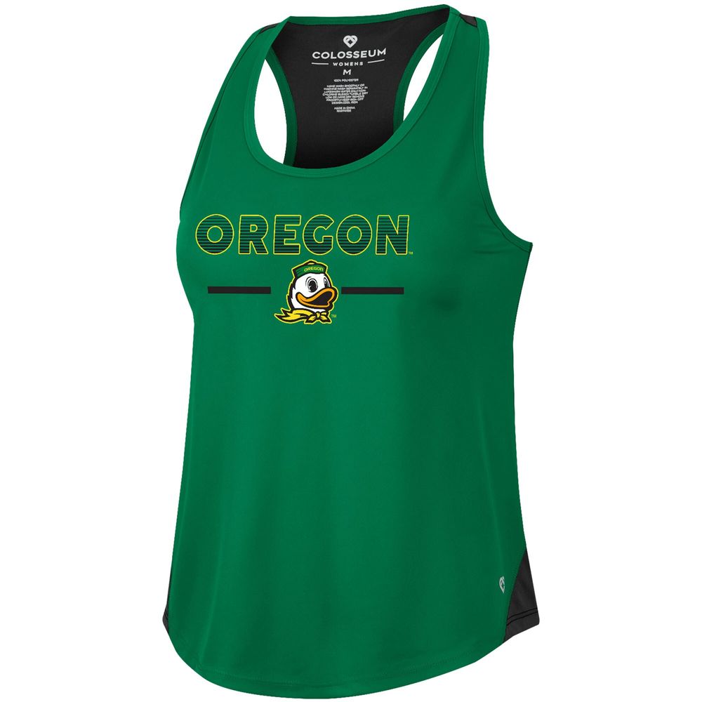 Women's Colosseum Green Oregon Ducks Sachs 2-Hit Scoop Neck Racerback Tank Top