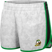 Women's Colosseum White Oregon Ducks The Plastics Geo Print Shorts