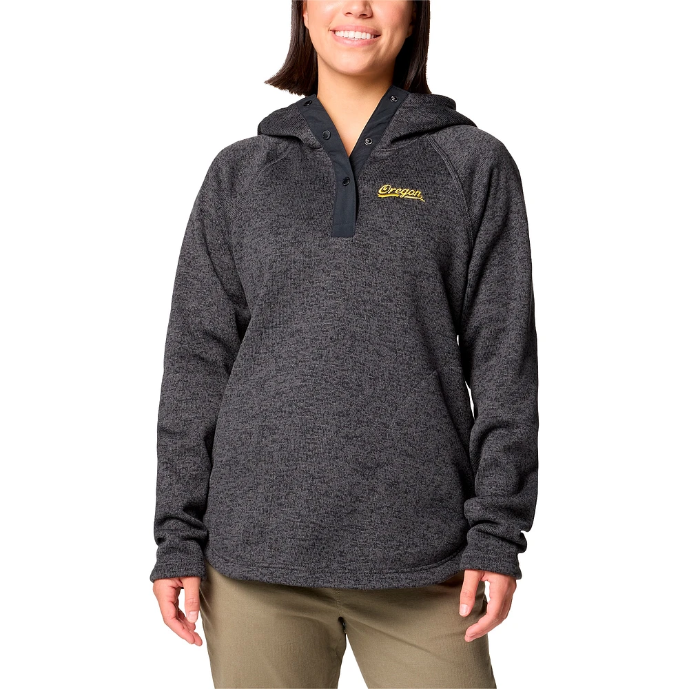 Women's Columbia Gray Oregon Ducks Sweater Weather Raglan Pullover Hoodie