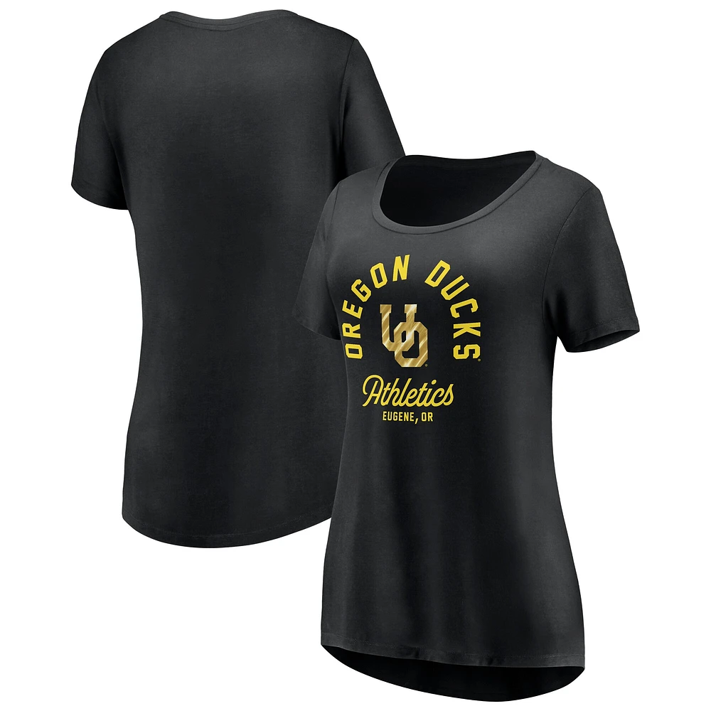 Women's Fanatics  Black Oregon Ducks Block Party Tough Win T-Shirt