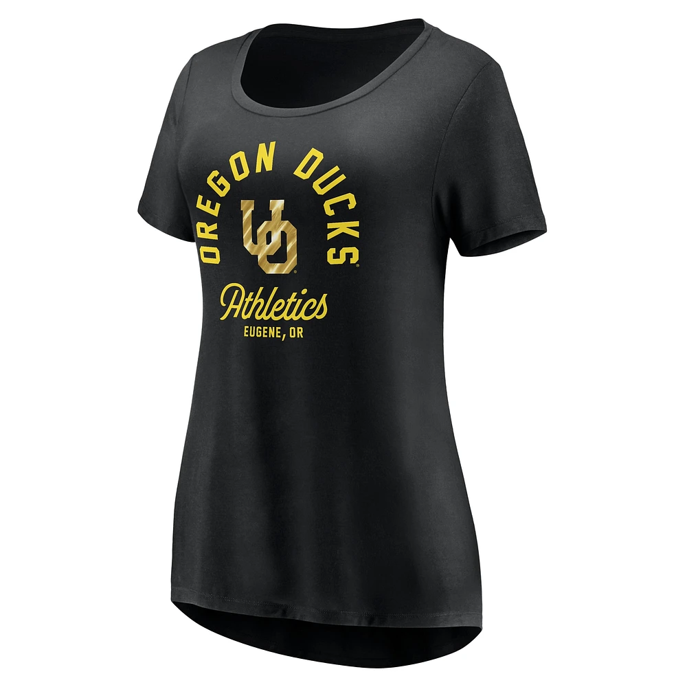 Women's Fanatics  Black Oregon Ducks Block Party Tough Win T-Shirt