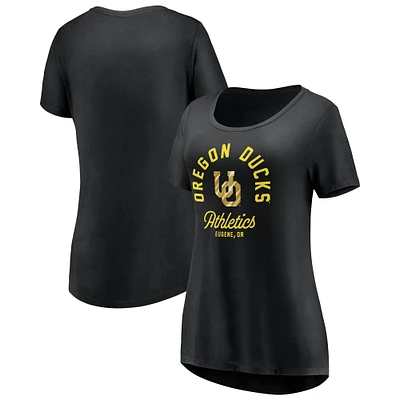 Women's Fanatics  Black Oregon Ducks Block Party Tough Win T-Shirt