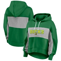 Women's Fanatics  Green/Gray Oregon Ducks Fleece Pullover Hoodie