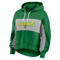 Women's Fanatics  Green/Gray Oregon Ducks Fleece Pullover Hoodie