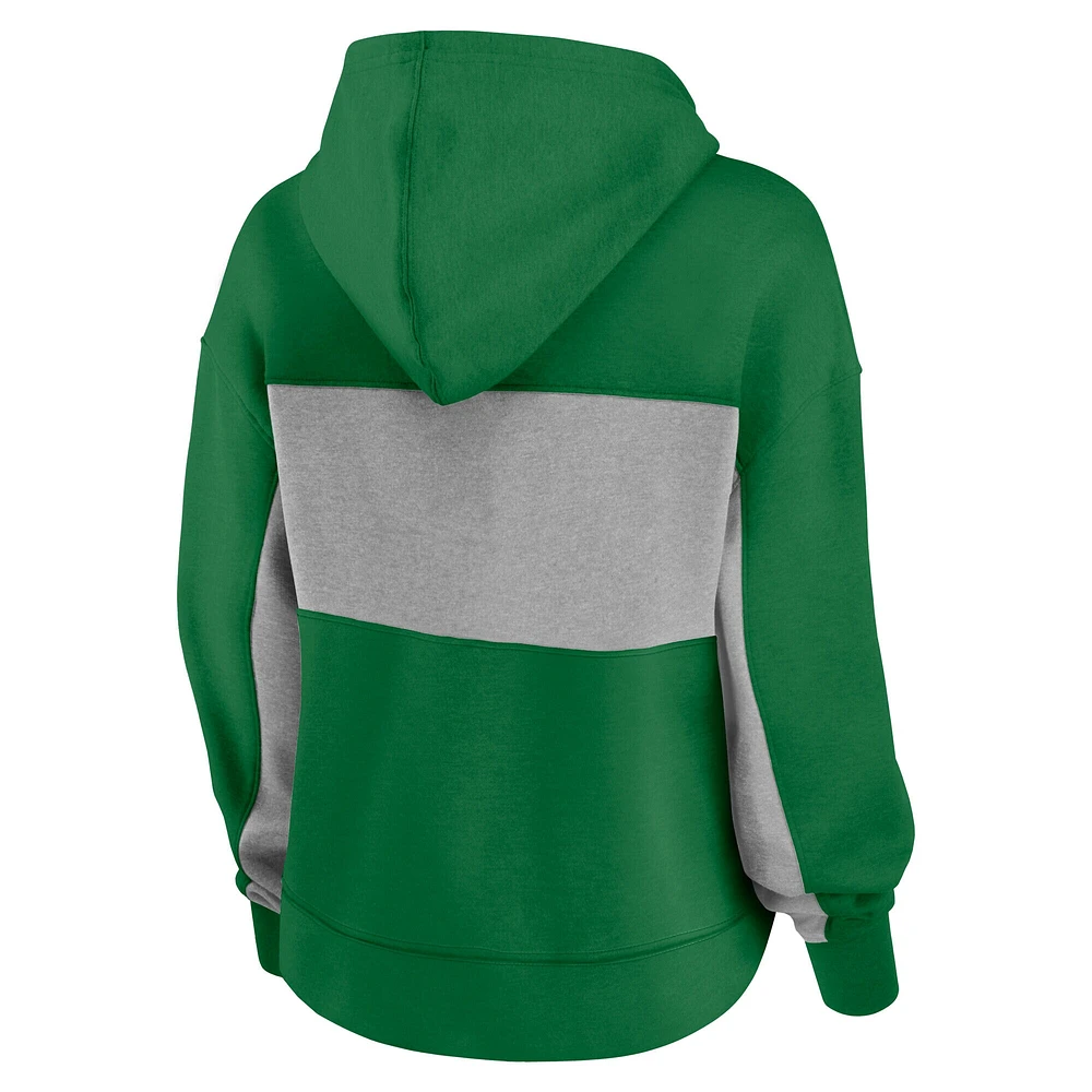 Women's Fanatics  Green/Gray Oregon Ducks Fleece Pullover Hoodie