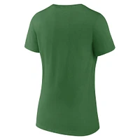 T-shirt à col en V vert fanatiques pour femmes des Oregon Ducks Campus