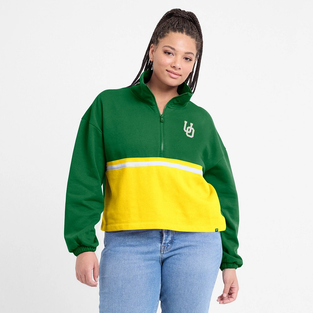 Veste polaire à demi-zip Fanatics pour femmes, verte, Oregon Ducks