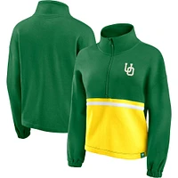 Women's Fanatics Green Oregon Ducks Fleece Half-Zip Jacket