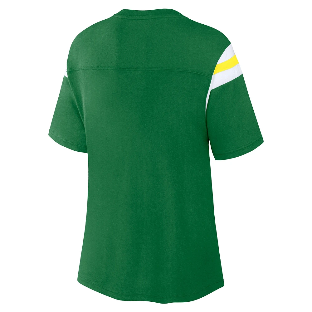 Women's Fanatics Green Oregon Ducks Tailgate Striped T-Shirt