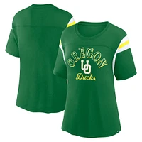 Women's Fanatics Green Oregon Ducks Tailgate Striped T-Shirt