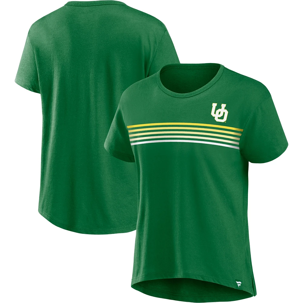 T-shirt coupe-cravate vert Fanatics pour femmes des Ducks de l'Oregon