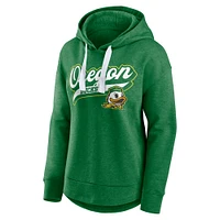 Women's Fanatics  Heather Green Oregon Ducks Tail Sweep Pullover Hoodie