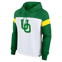 Women's Fanatics  White/Apple Green Oregon Ducks Primary Logo Pullover Hoodie