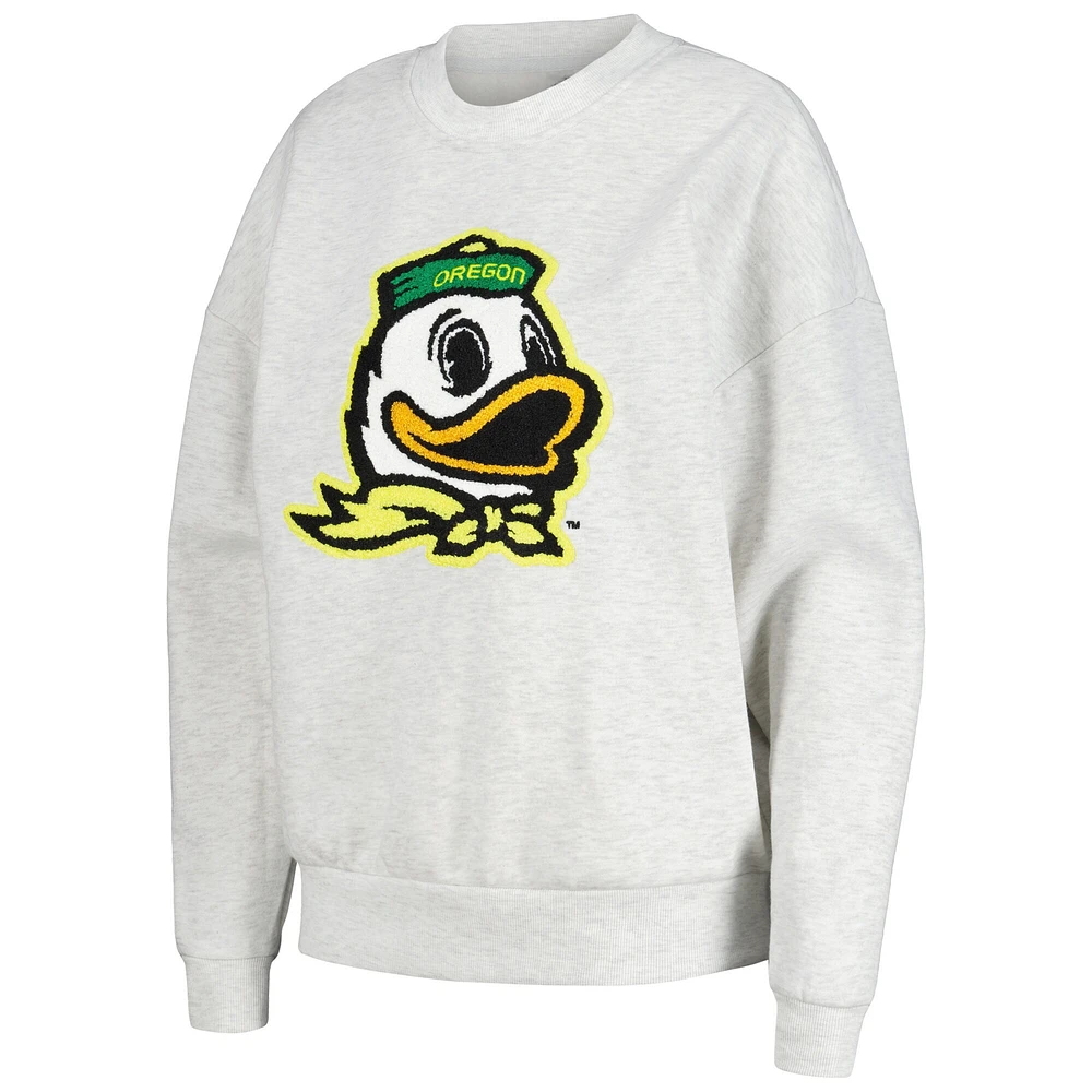 Ensemble de nuit pour femme Gameday Couture Ash Oregon Ducks Team Effort avec sweat-shirt et short