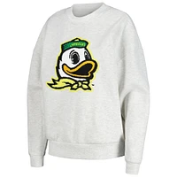 Ensemble de nuit pour femme Gameday Couture Ash Oregon Ducks Team Effort avec sweat-shirt et short