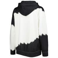 Women's Gameday Couture White/Black Oregon Ducks For the Fun Double Dip-Dyed Pullover Hoodie