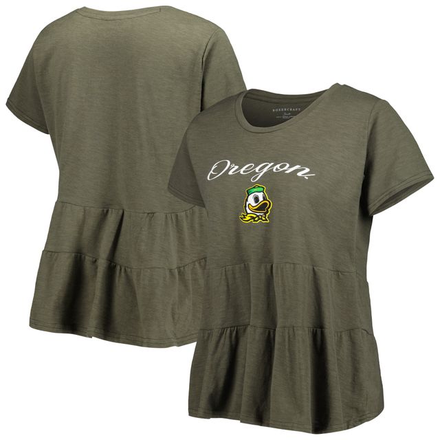 T-shirt à volants vert Oregon Ducks Willow pour femme