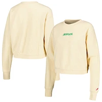 Sweat-shirt court pour femmes League Collegiate Wear crème Oregon Ducks Timber