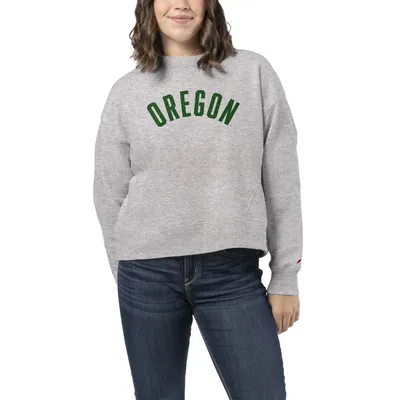 Oregon Ducks League Collegiate Wear Women's 1636 Boxy Sweatshirt - Heather Gray