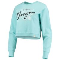 Women's League Collegiate Wear Light Blue Oregon Ducks Corded Timber Crop Pullover Sweatshirt