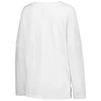 Women's League Collegiate Wear White Oregon Ducks Clothesline Oversized Long Sleeve T-Shirt