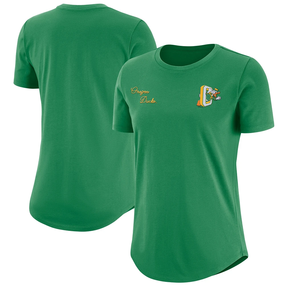 T-shirt Nike vert avec logo alternatif des Oregon Ducks pour femme