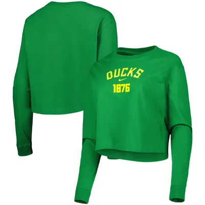 Oregon Ducks Nike Women's Est. Cropped Long Sleeve T-Shirt - Green
