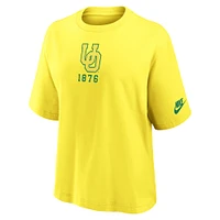 T-shirt Nike pour femmes, jaune, Oregon Ducks, Boxy Legacy, établi