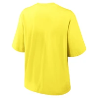 T-shirt Nike pour femmes, jaune, Oregon Ducks, Boxy Legacy, établi