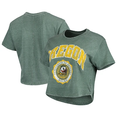 Pressbox Green Oregon Ducks Edith Vintage Burnout Crop T-shirt pour femme