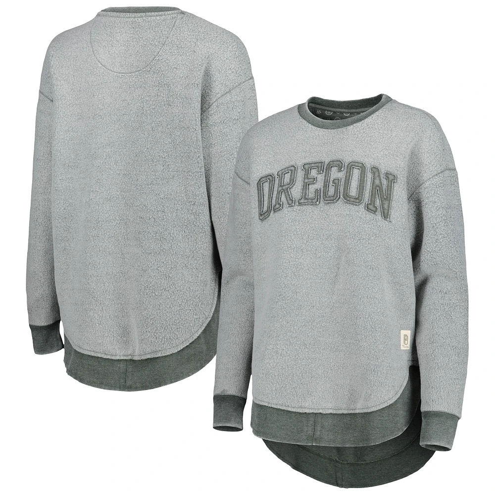 Women's Pressbox Green Oregon Ducks Ponchoville Pullover Sweatshirt