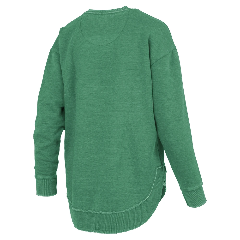 Women's Pressbox  Green Oregon Ducks Westin Poncho V-Neck Pullover Sweatshirt