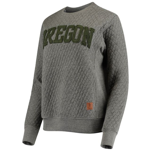 Sweat-shirt matelassé Pressbox Heather Charcoal Oregon Ducks Moose pour femme