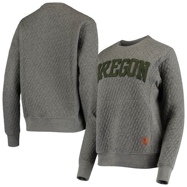 Sweat-shirt matelassé Pressbox Heather Charcoal Oregon Ducks Moose pour femme