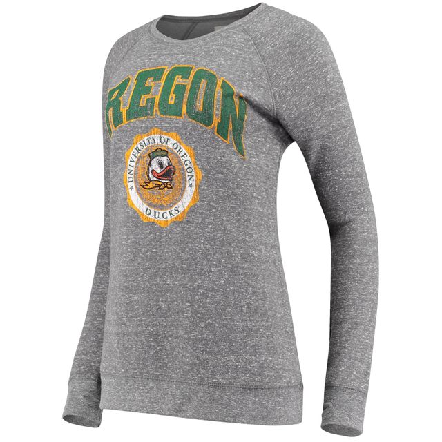 Sweat-shirt Pressbox gris chiné Oregon Ducks Edith Vintage Knobi pour femme