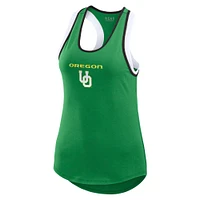 Women's WEAR by Erin Andrews Green Oregon Ducks Open Hole Razorback Tank Top