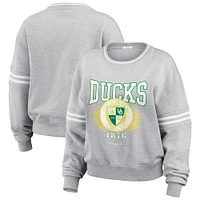 Pull à rayures classique gris chiné Oregon Ducks pour femme WEAR by Erin Andrews